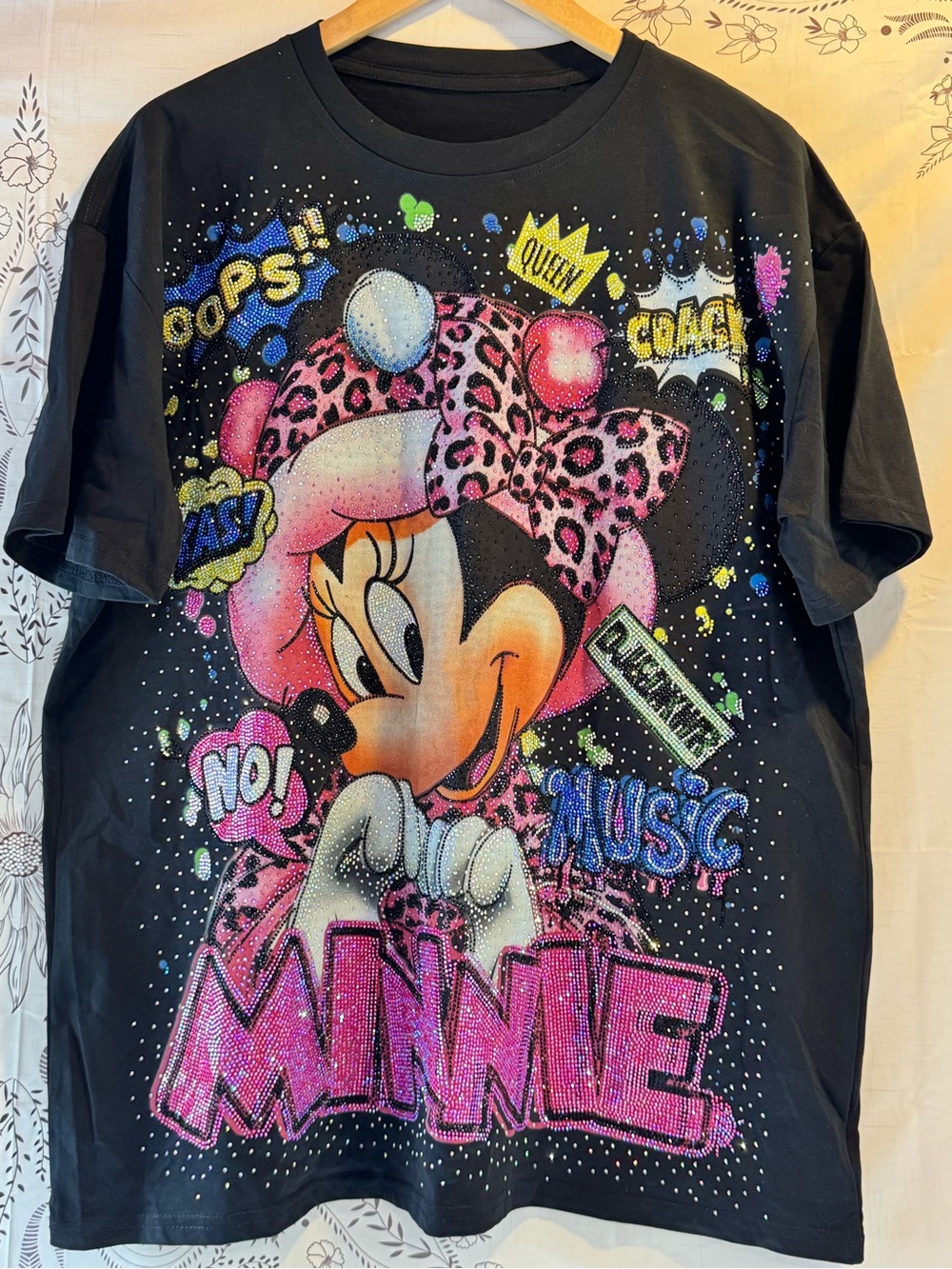 Minnie Mouse Rhinestone Graphic Tee Oversized XL Y2K Disney Inspired